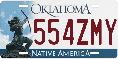OK license plate 554ZMY