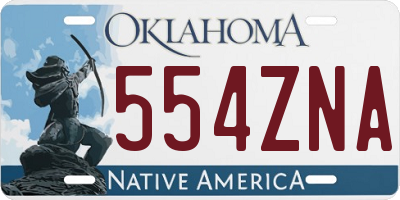 OK license plate 554ZNA