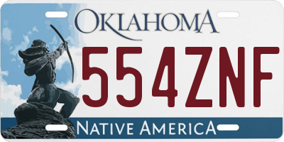 OK license plate 554ZNF