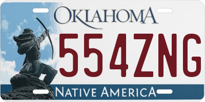 OK license plate 554ZNG