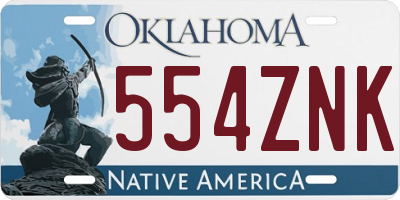 OK license plate 554ZNK