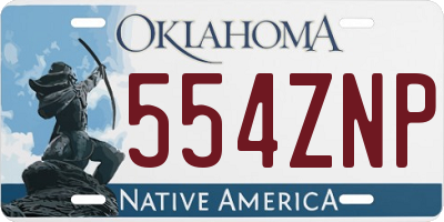 OK license plate 554ZNP