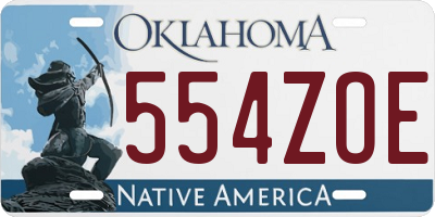 OK license plate 554ZOE