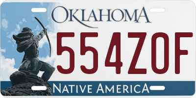 OK license plate 554ZOF