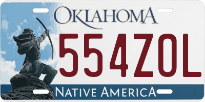 OK license plate 554ZOL