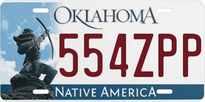 OK license plate 554ZPP