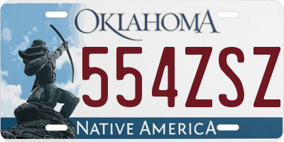 OK license plate 554ZSZ