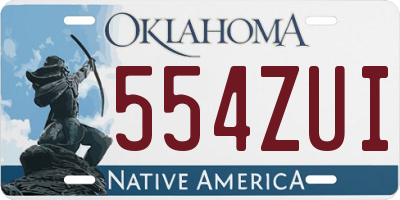 OK license plate 554ZUI