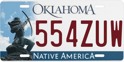 OK license plate 554ZUW