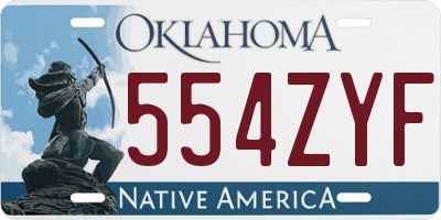 OK license plate 554ZYF