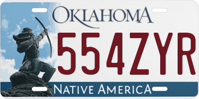 OK license plate 554ZYR