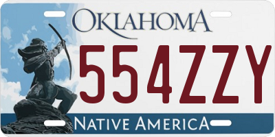 OK license plate 554ZZY