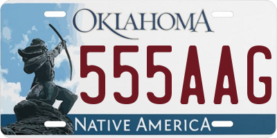 OK license plate 555AAG