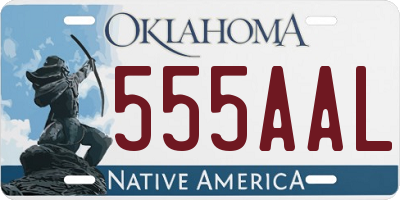 OK license plate 555AAL