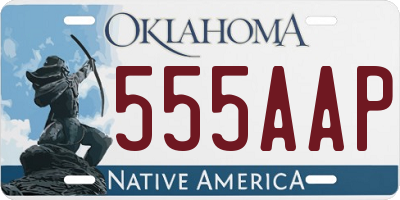 OK license plate 555AAP