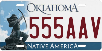 OK license plate 555AAV