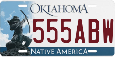 OK license plate 555ABW