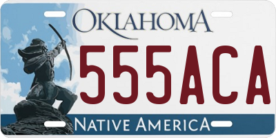 OK license plate 555ACA
