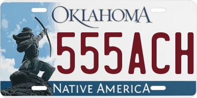 OK license plate 555ACH