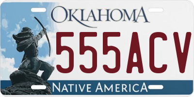 OK license plate 555ACV
