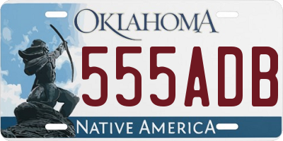 OK license plate 555ADB