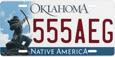 OK license plate 555AEG