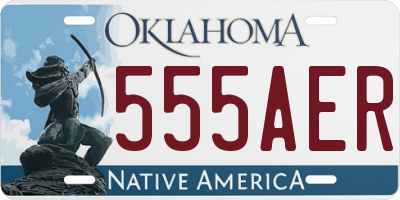 OK license plate 555AER