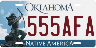 OK license plate 555AFA