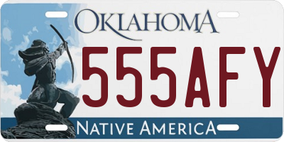 OK license plate 555AFY