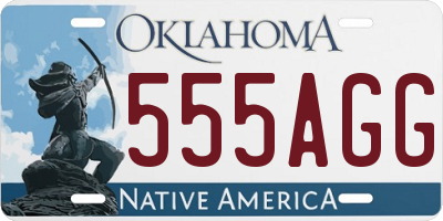 OK license plate 555AGG