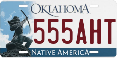OK license plate 555AHT
