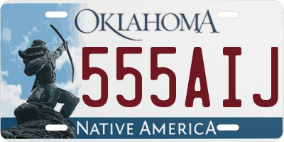 OK license plate 555AIJ
