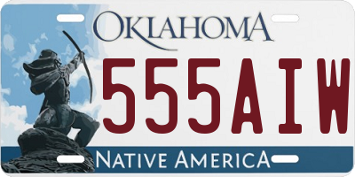 OK license plate 555AIW