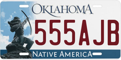OK license plate 555AJB