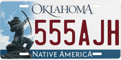 OK license plate 555AJH