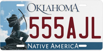 OK license plate 555AJL