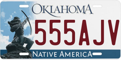 OK license plate 555AJV