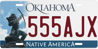 OK license plate 555AJX