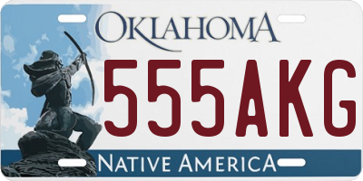 OK license plate 555AKG