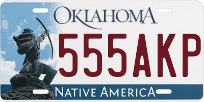 OK license plate 555AKP