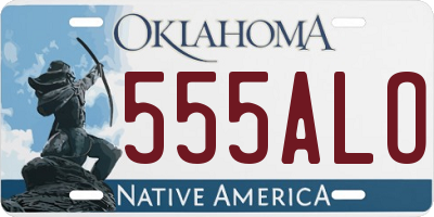 OK license plate 555ALO