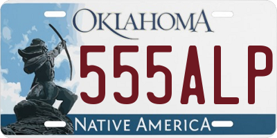 OK license plate 555ALP