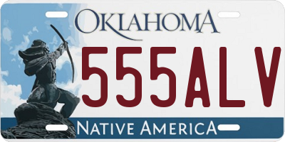OK license plate 555ALV