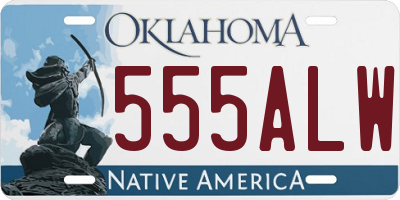 OK license plate 555ALW