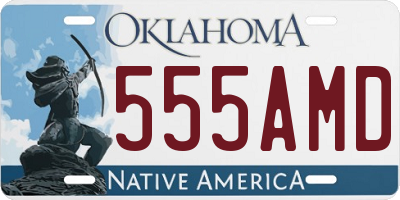 OK license plate 555AMD