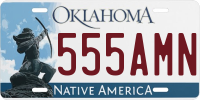 OK license plate 555AMN