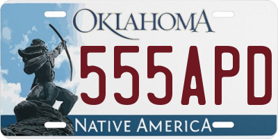 OK license plate 555APD