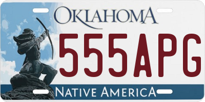 OK license plate 555APG