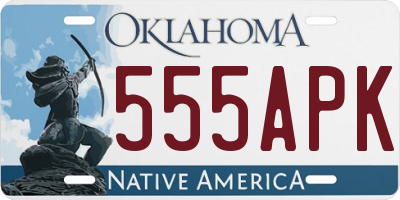 OK license plate 555APK