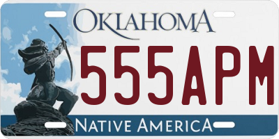 OK license plate 555APM